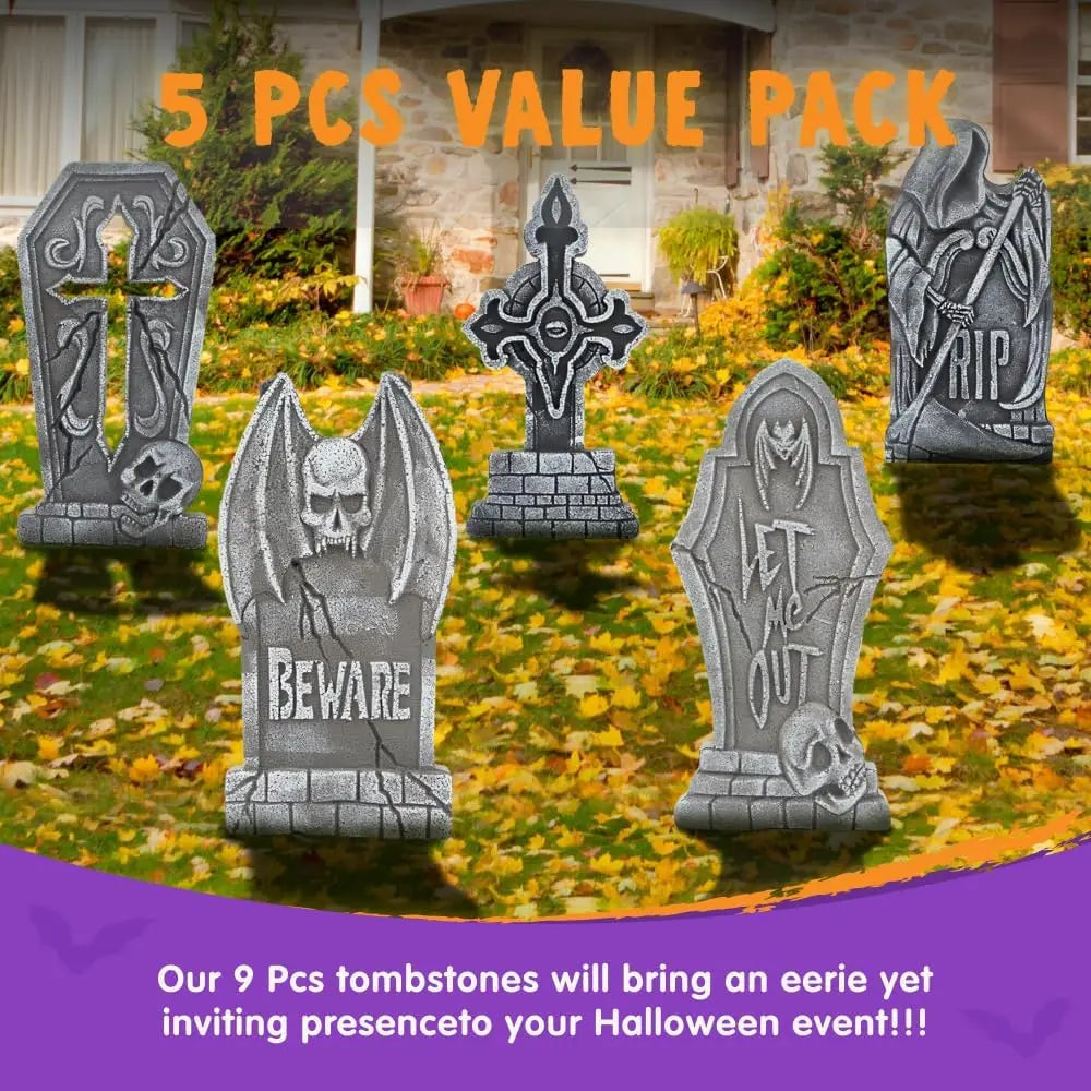 Halloween Outdoor Tombstone Decorations With Metal Stakes Cemetery Yard Decor