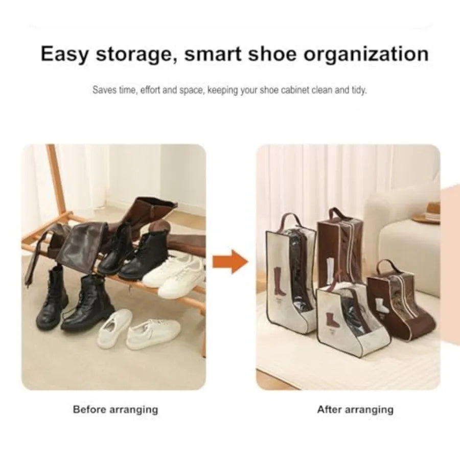 Portable Boot Storage Bags With Clear Window Waterproof Organizer