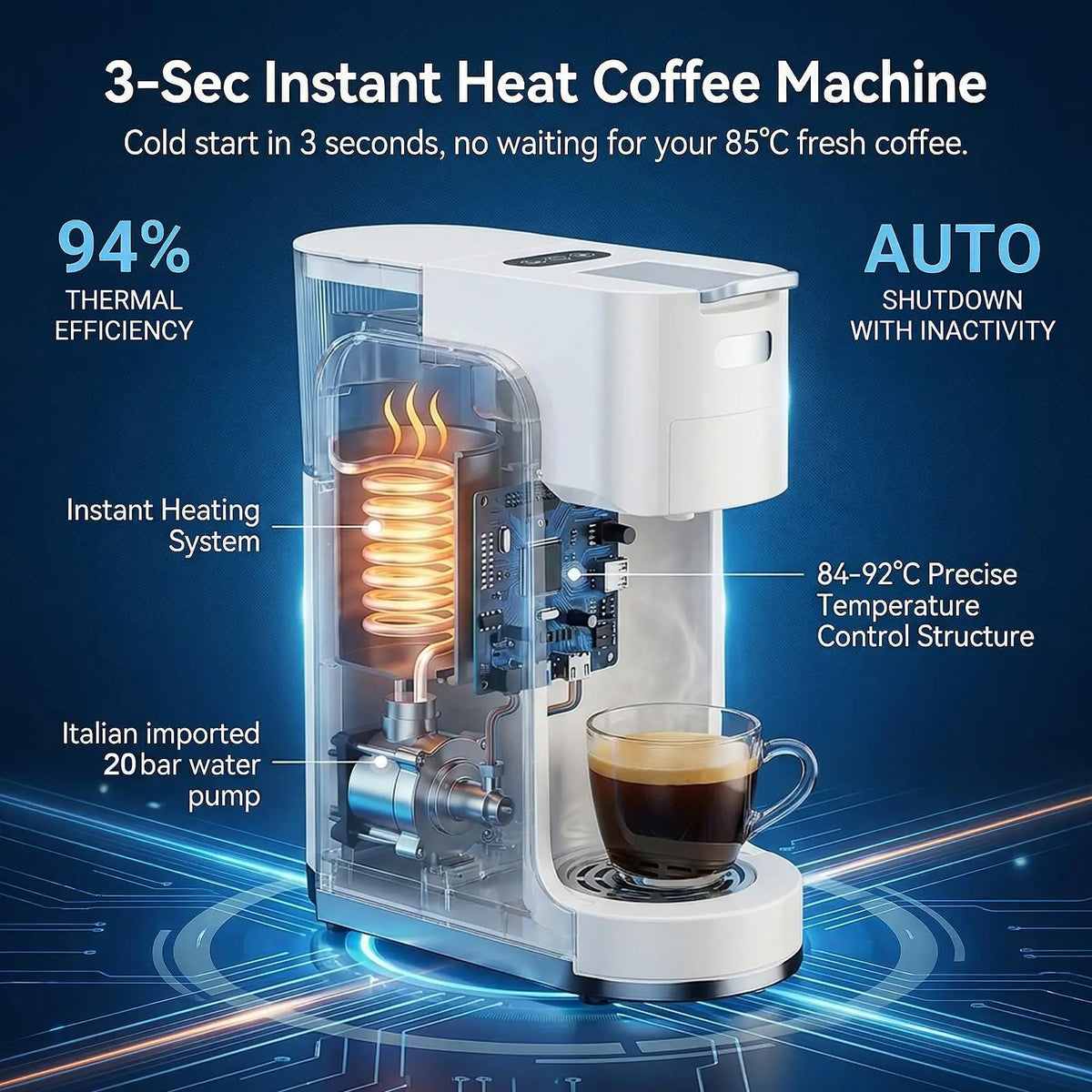 Four In One Hot And Iced Coffee Maker With Espresso Options
