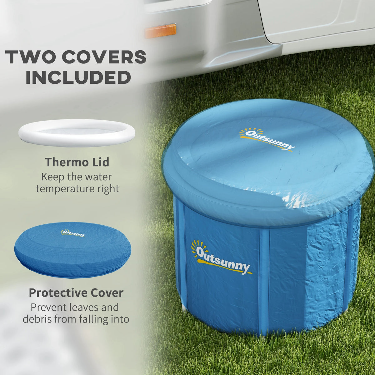 Portable Cold Plunge Tub With Thermo Lid For Athlete Recovery