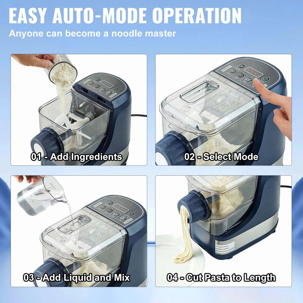 Automatic Electric Pasta Maker With 8 Noodle Shapes