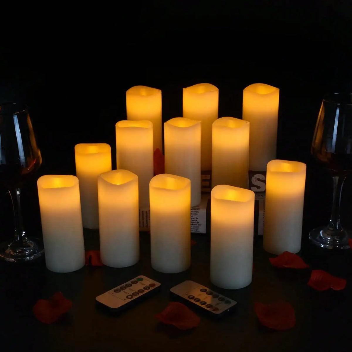 Flameless Electronic Candle Lamp With Remote Control And Timer