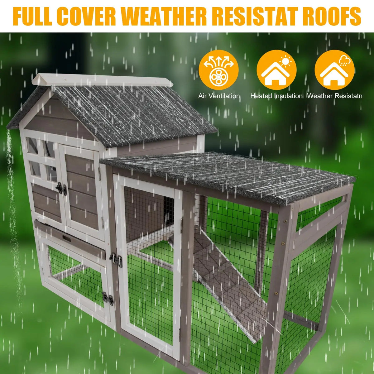 Indoor Outdoor Two Story Rabbit Hutch with Removable Tray