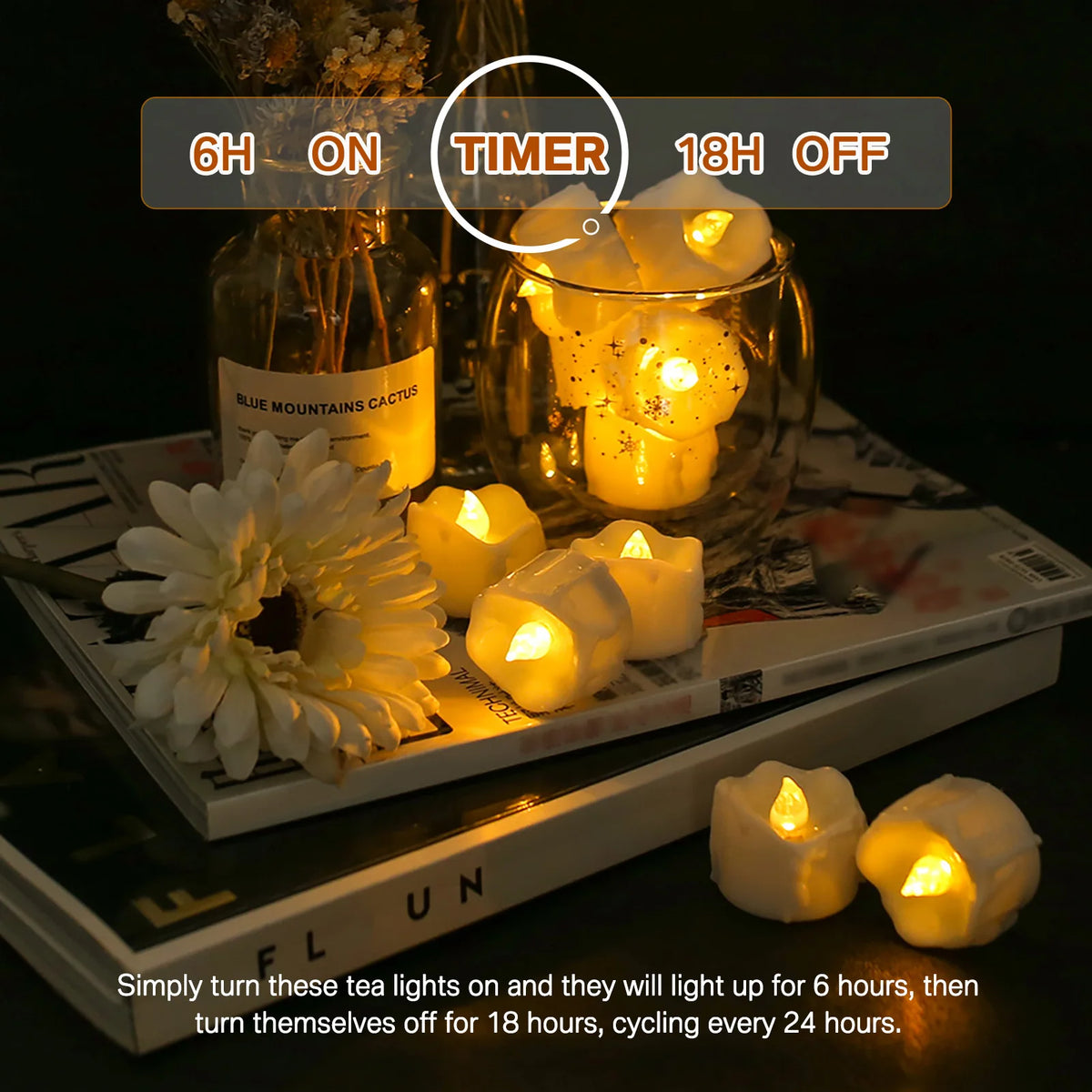 Realistic Flickering Flameless LED Votive Candles for Home Decor