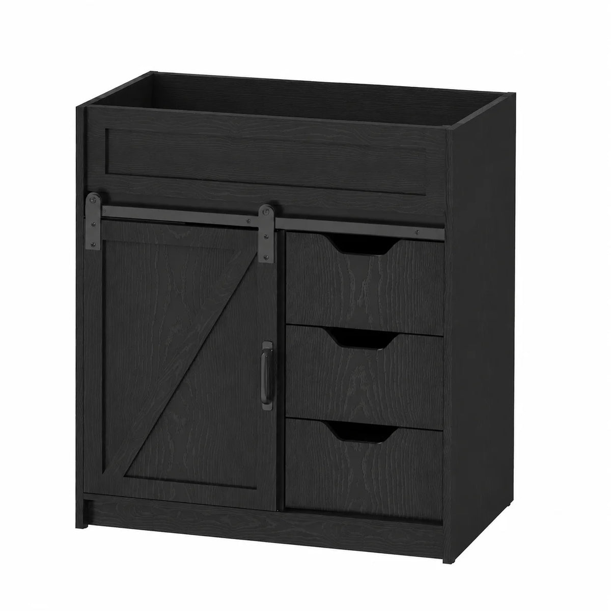 EVOKEDEN Farmhouse Bathroom Vanity With Sink And Barn Door Storage