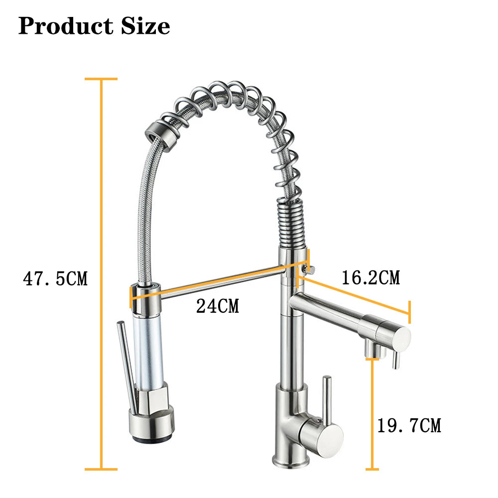 DQOK Stainless Steel Pull Down Kitchen Sink Faucet