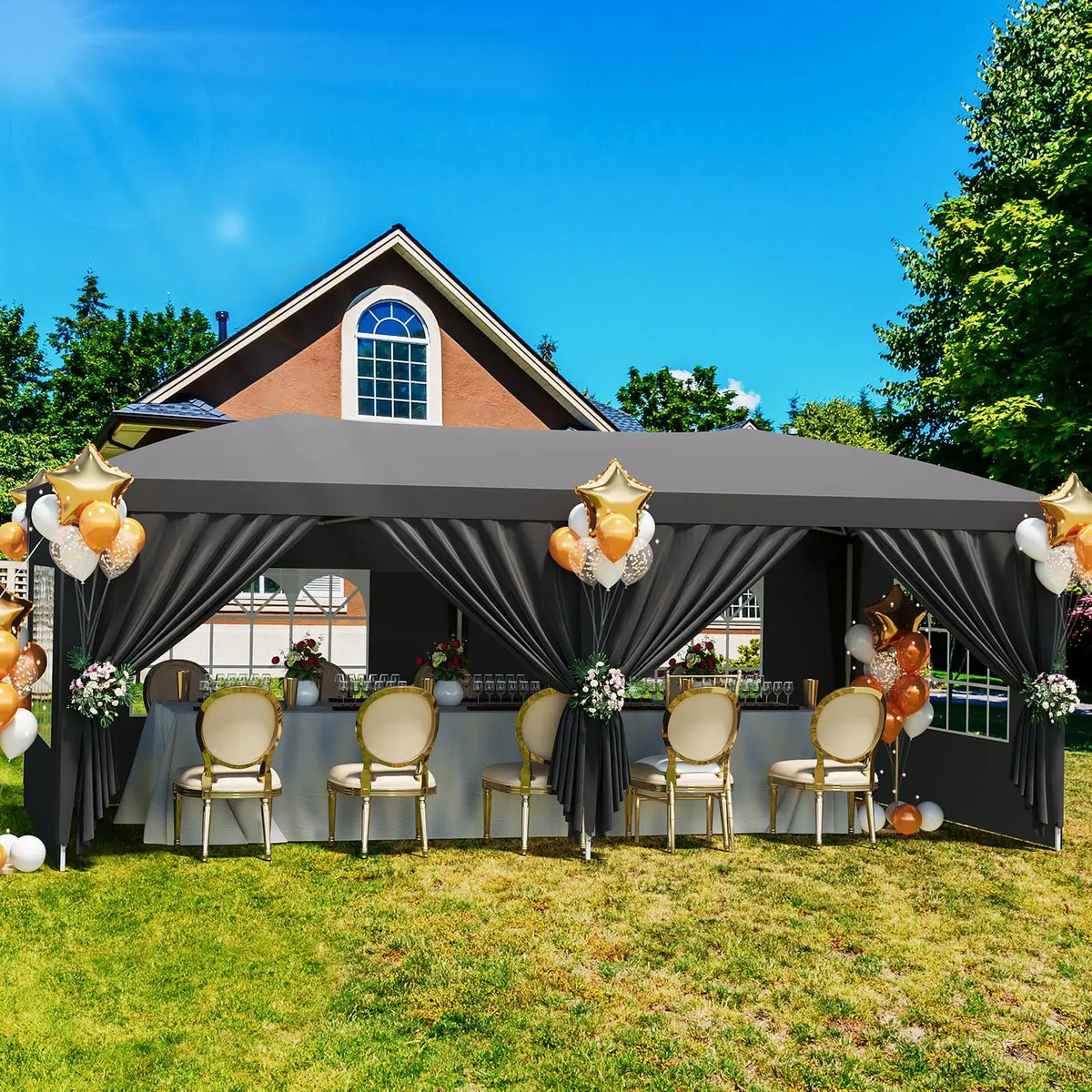 HiMISS Commercial Pop Up Canopy Tent With Six Removable Sidewalls