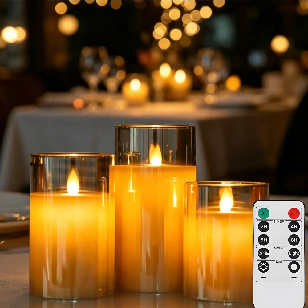 Flickering Flameless LED Candles with Timer Remote for Home Decor