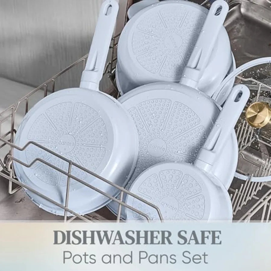 Ceramic Nonstick Cookware Set With Pots And Pans Non-Toxic