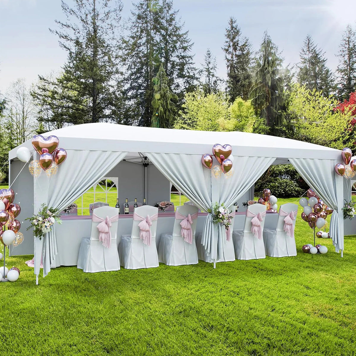 HiMISS Commercial Pop Up Canopy Tent With Six Removable Sidewalls