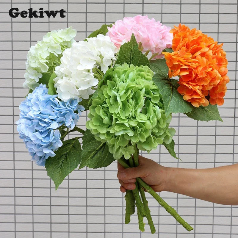 Real Touch Hydrangea Artificial Flowers 3D Printing Latex Large Hydrangea for Home Decoration Bridal Bouquet Wedding