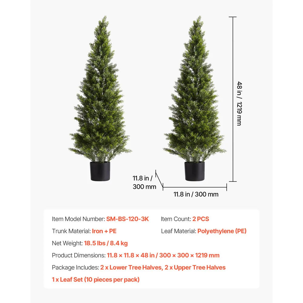 Artificial Topiary Cedar Trees Faux Pine Shrubs For Home Decor