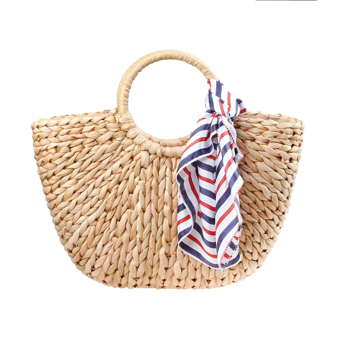 YYW Handmade Woven Straw Beach Bucket Tote Bag For Women