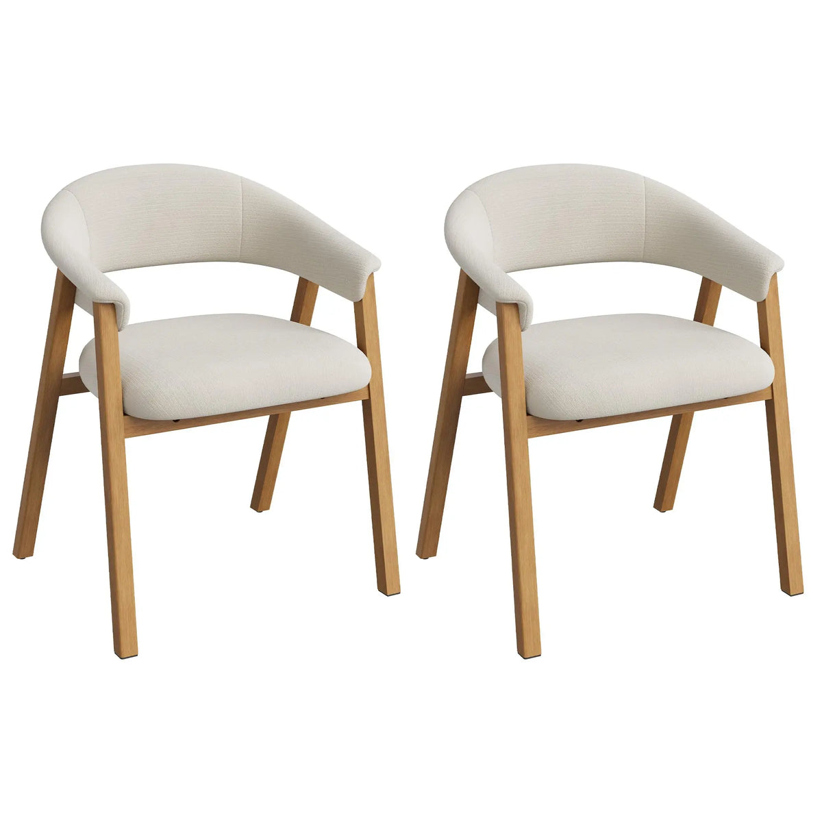 HiMISS Modern Barrel Dining Chairs With Arms And Wood Legs