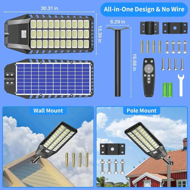 Solar Motion Sensor Security Light With Dusk To Dawn Lighting