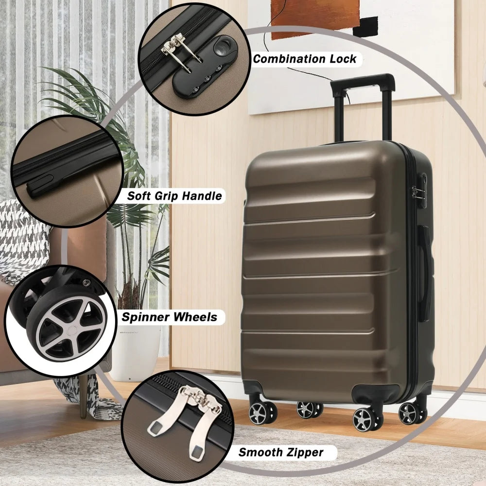 Hardshell ABS Luggage With Spinner Wheels And Packing Cubes