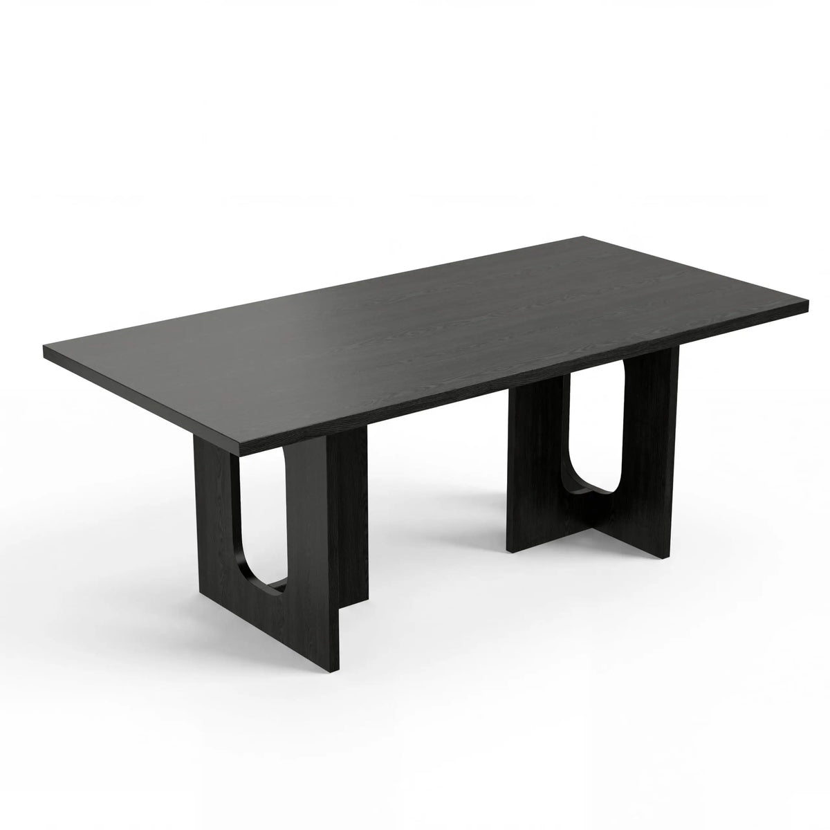HiMISS Modern Rectangular Dining Table With Thick Wood Top