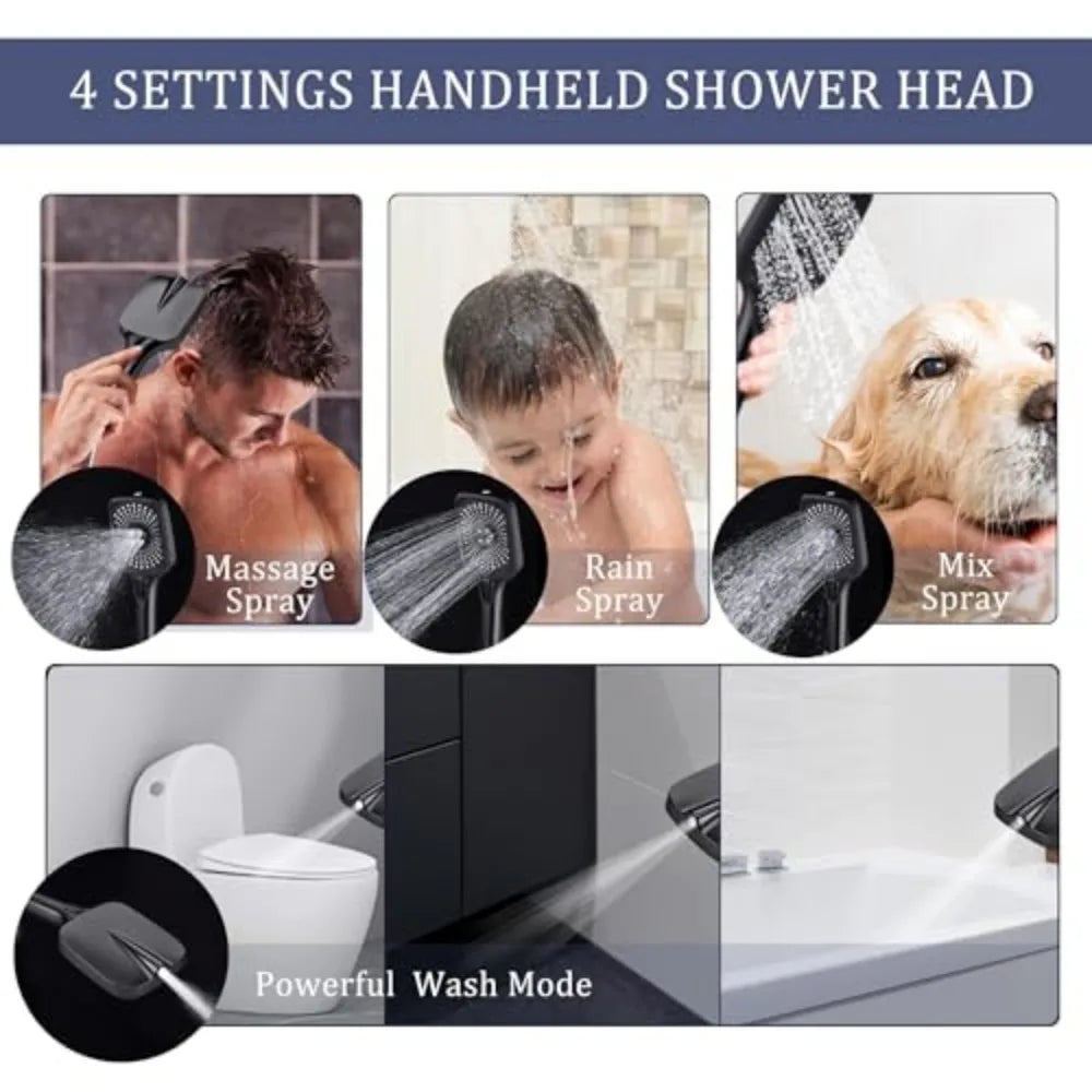 Dual Showerhead And Handheld Combo With Four Spray Modes