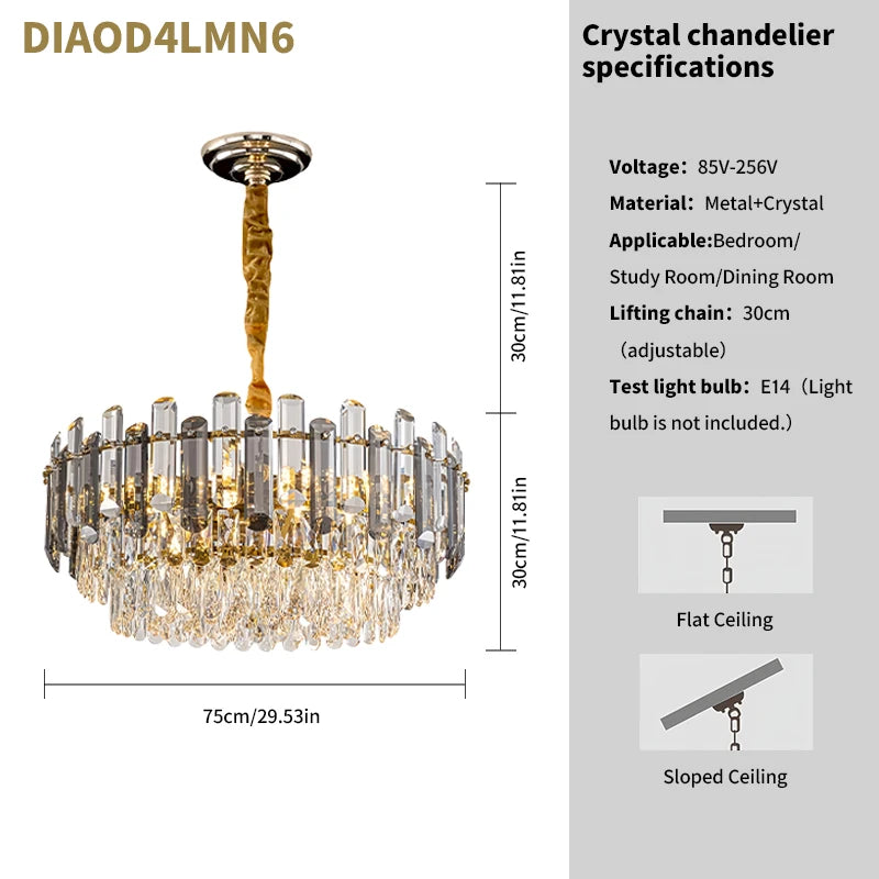 PIBAOGU Modern K9 Crystal Chandelier for Dining and Living Rooms