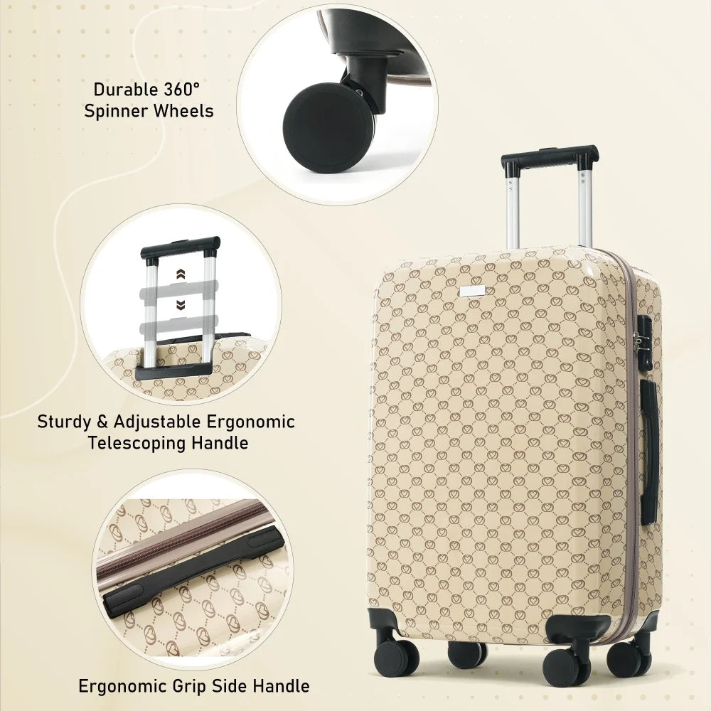 Five Piece Hardside Luggage Set With TSA Lock And Spinner Wheels