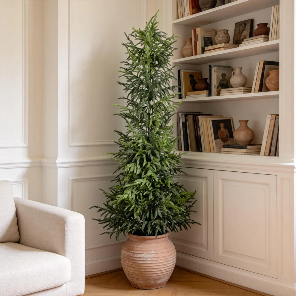 Artificial Real Touch Norfolk Pine Tree Potted Christmas Decor