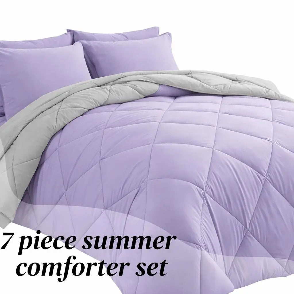 Reversible Microfiber Comforter Set With Soft All Season Bedding