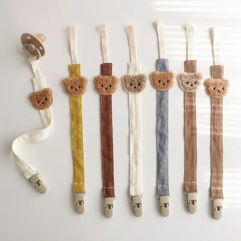 Cute Bear Baby Pacifier Clip Chain and Teething Holder
