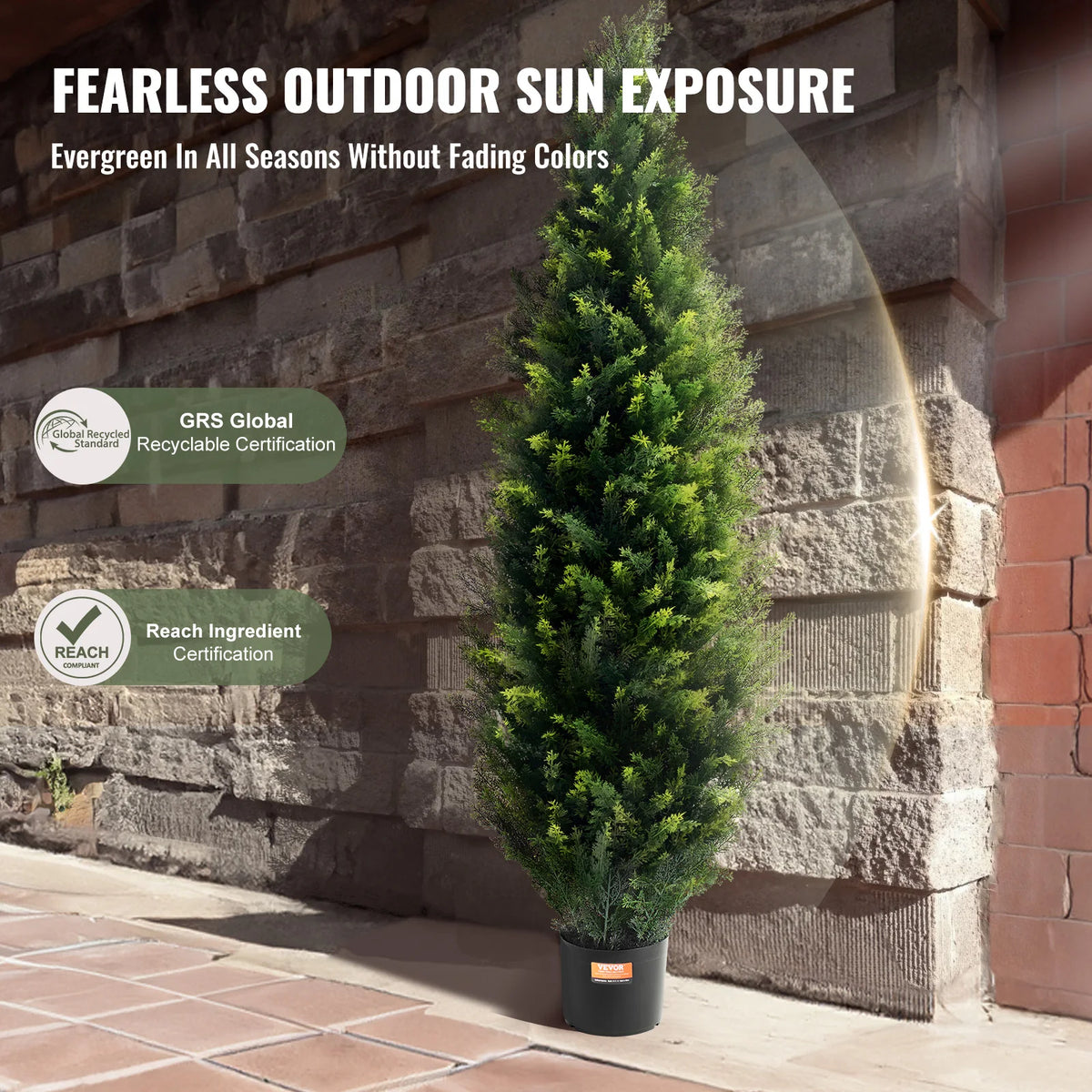 SucceBuy Artificial Cedar Topiary Tree Evergreen Outdoor Home Decor