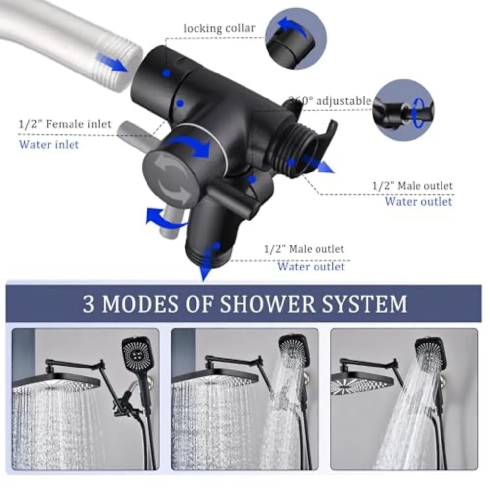 Dual Showerhead And Handheld Combo With Four Spray Modes
