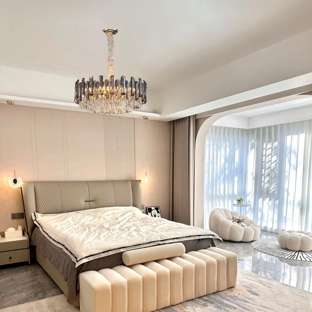 PIBAOGU Modern K9 Crystal Chandelier for Dining and Living Rooms