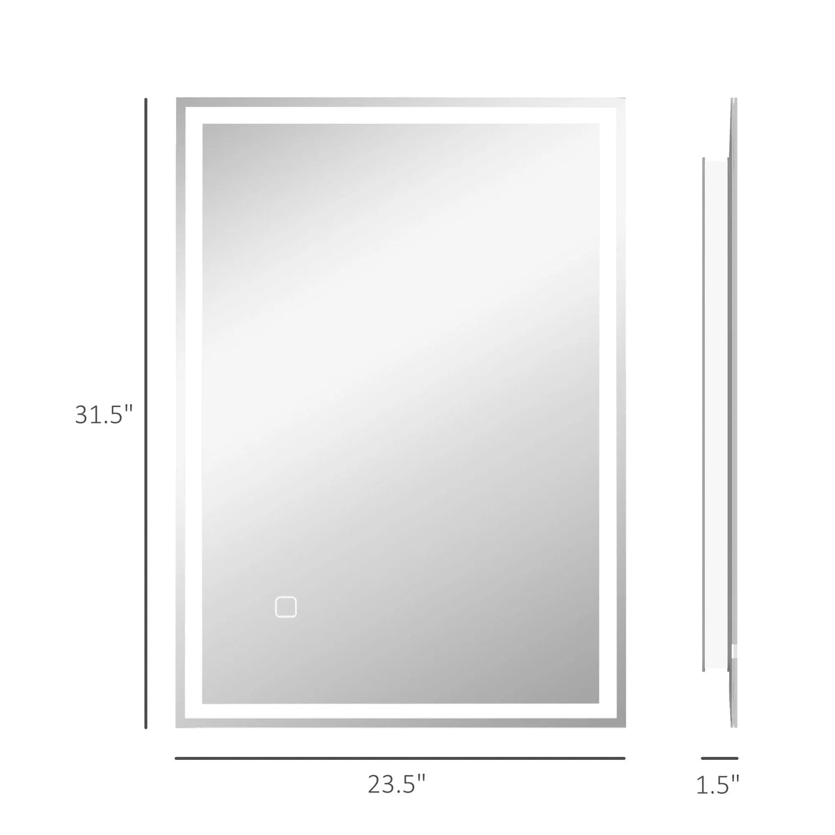 HOMCOM Dimmable LED Bathroom Vanity Mirror With Touch Memory