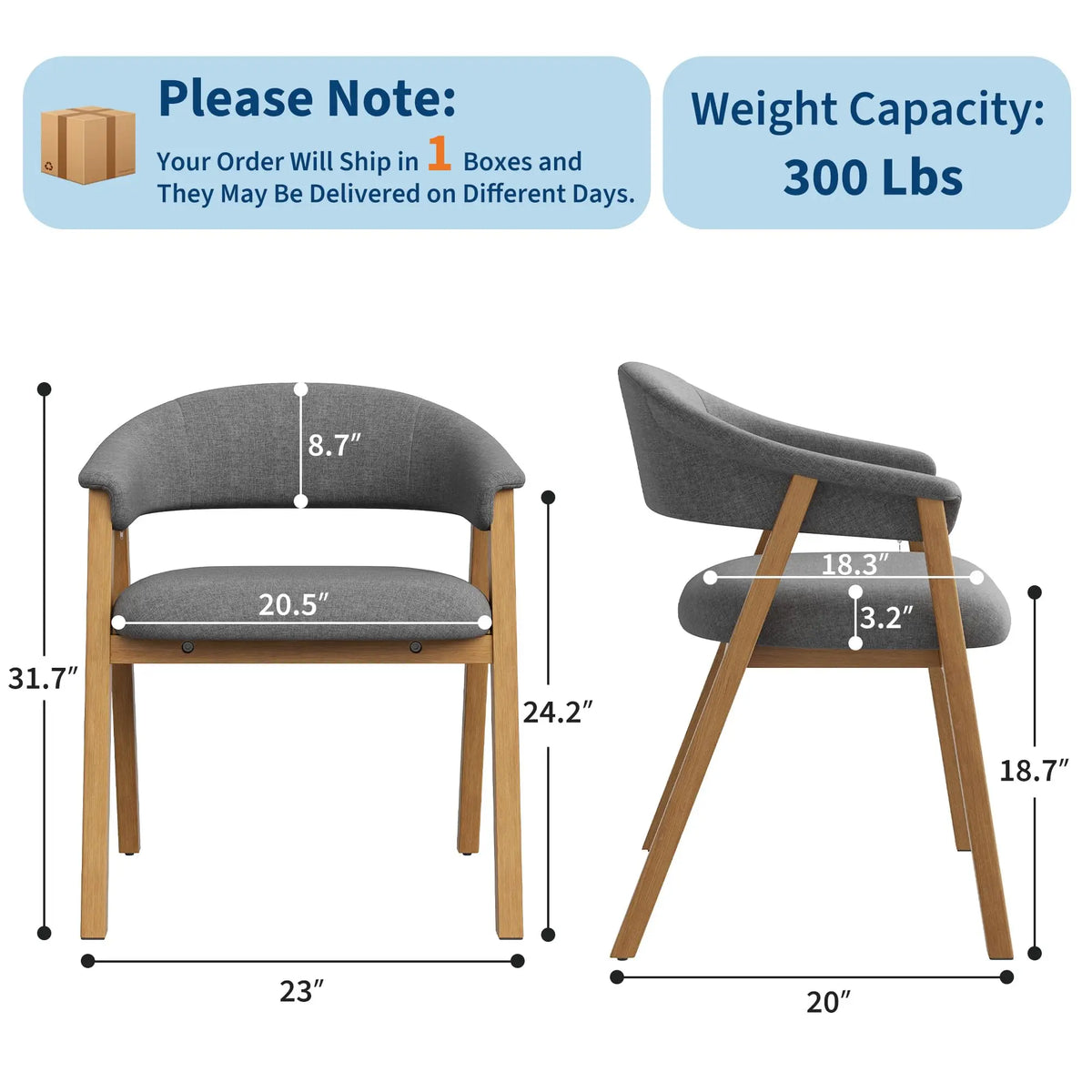HiMISS Modern Barrel Dining Chairs With Arms And Wood Legs