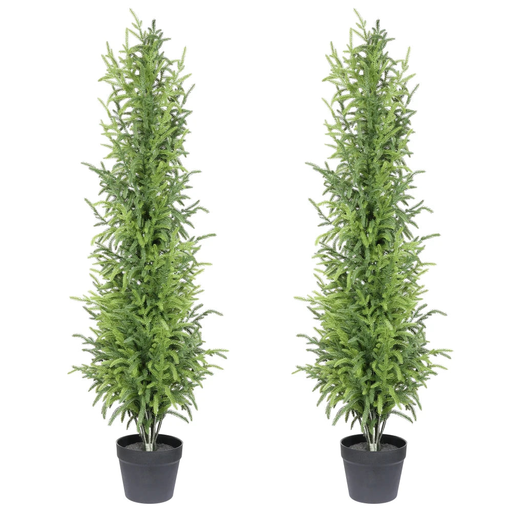 Artificial Real Touch Pine Tree In Decorative Pot Set