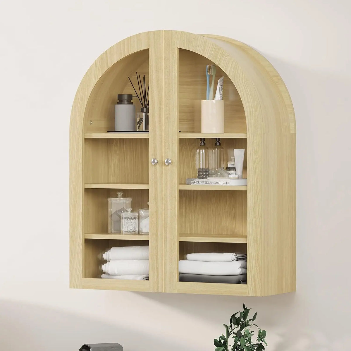 HiMISS Arched Bathroom Wall Cabinet With Adjustable Shelf