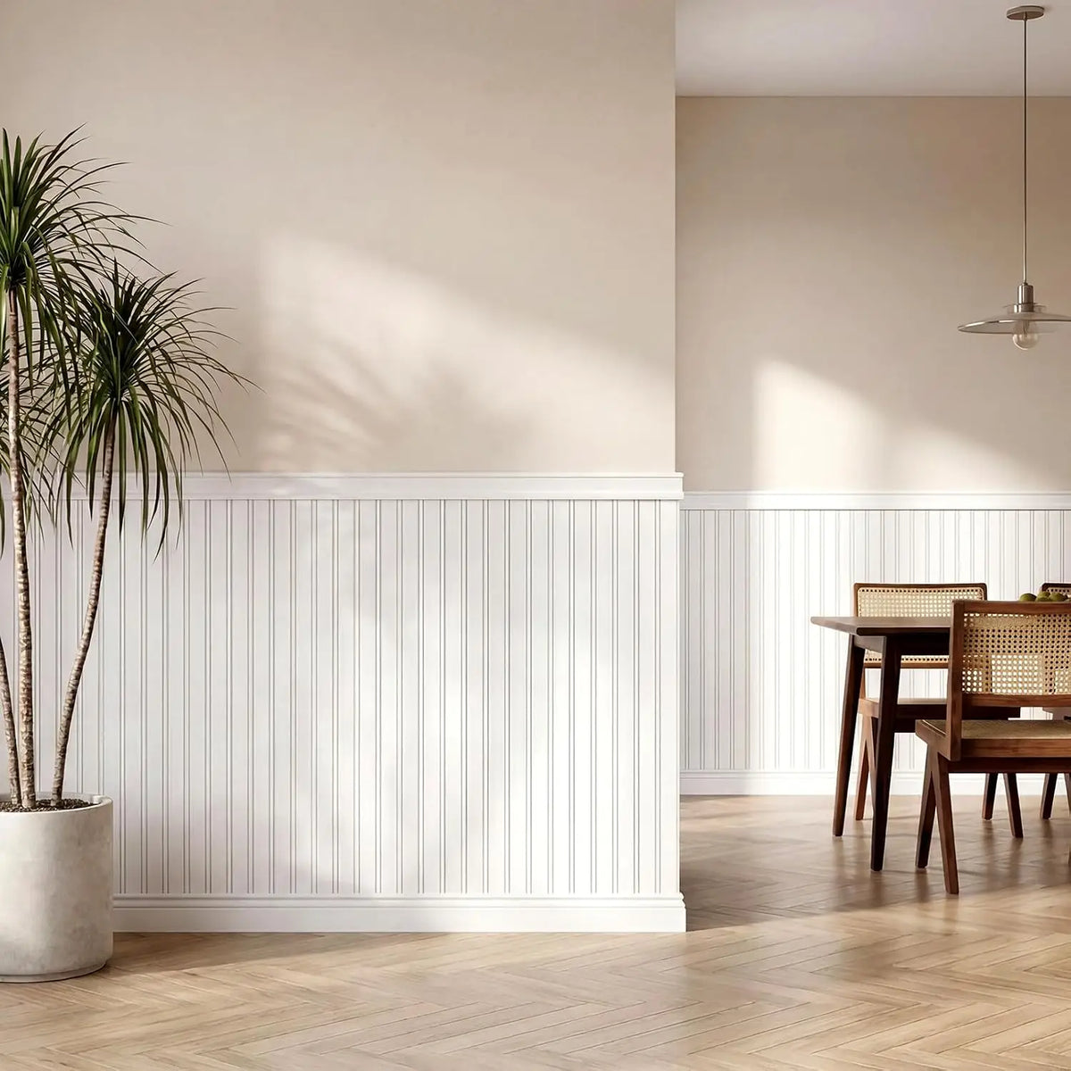 Paintable Fluted Wainscoting Wall Panel Kit for Decorative Accent Walls