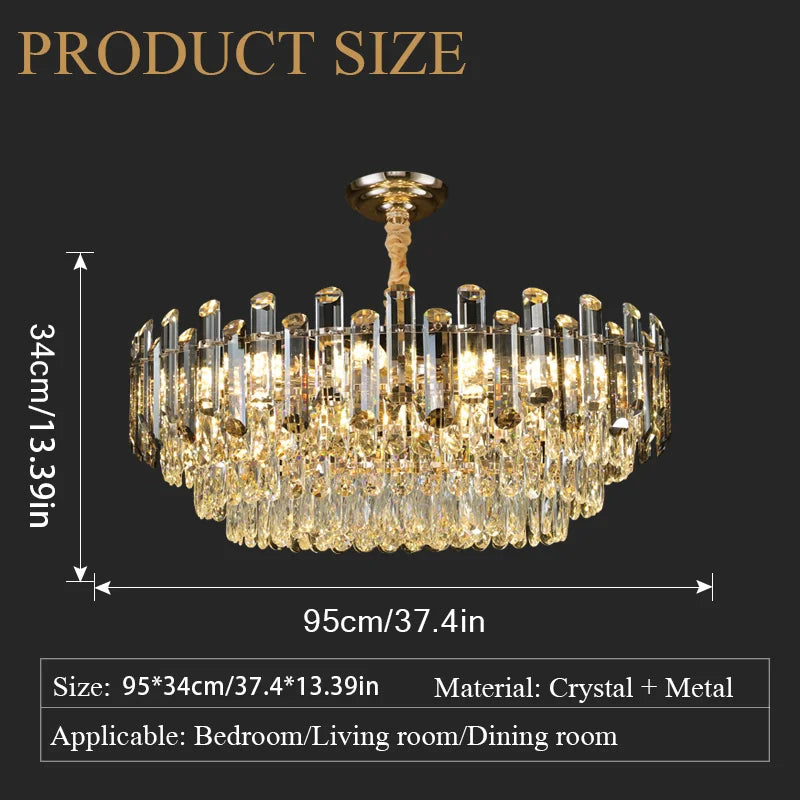 PIBAOGU Modern K9 Crystal Chandelier for Dining and Living Rooms