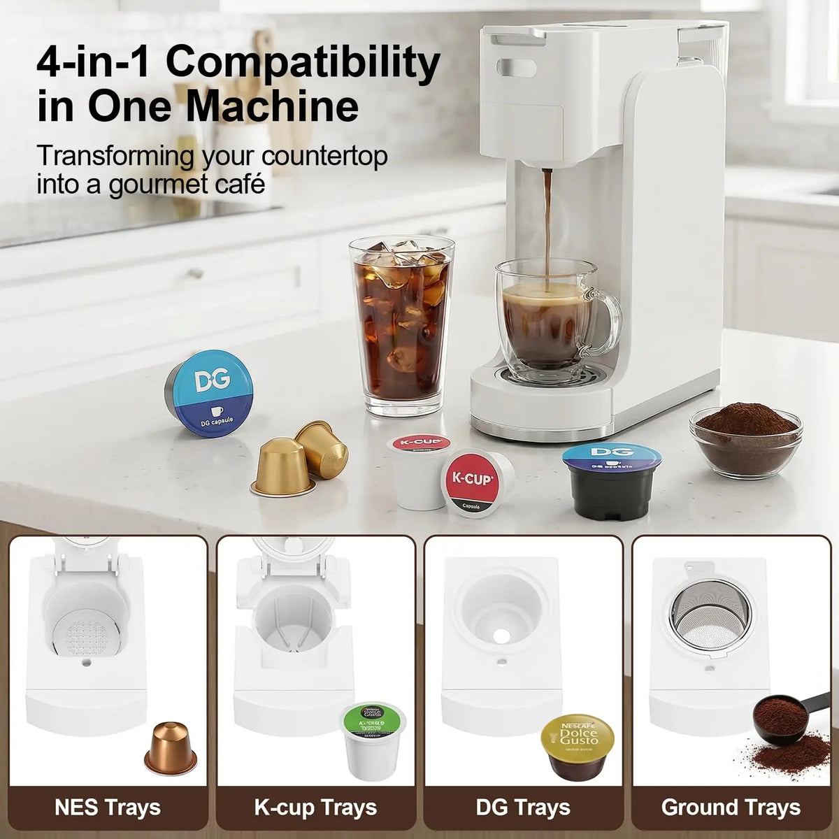 Four In One Hot And Iced Coffee Maker With Espresso Options
