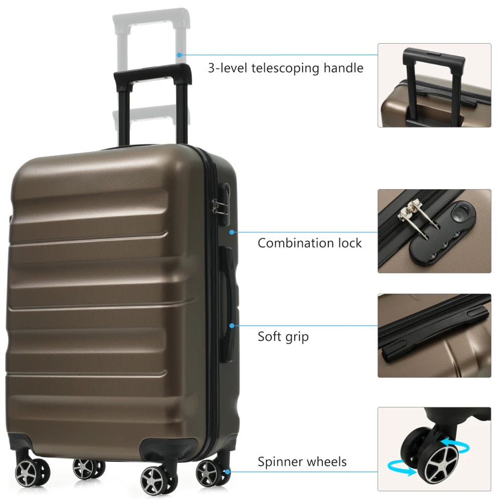 Hardshell ABS Luggage With Spinner Wheels And Packing Cubes