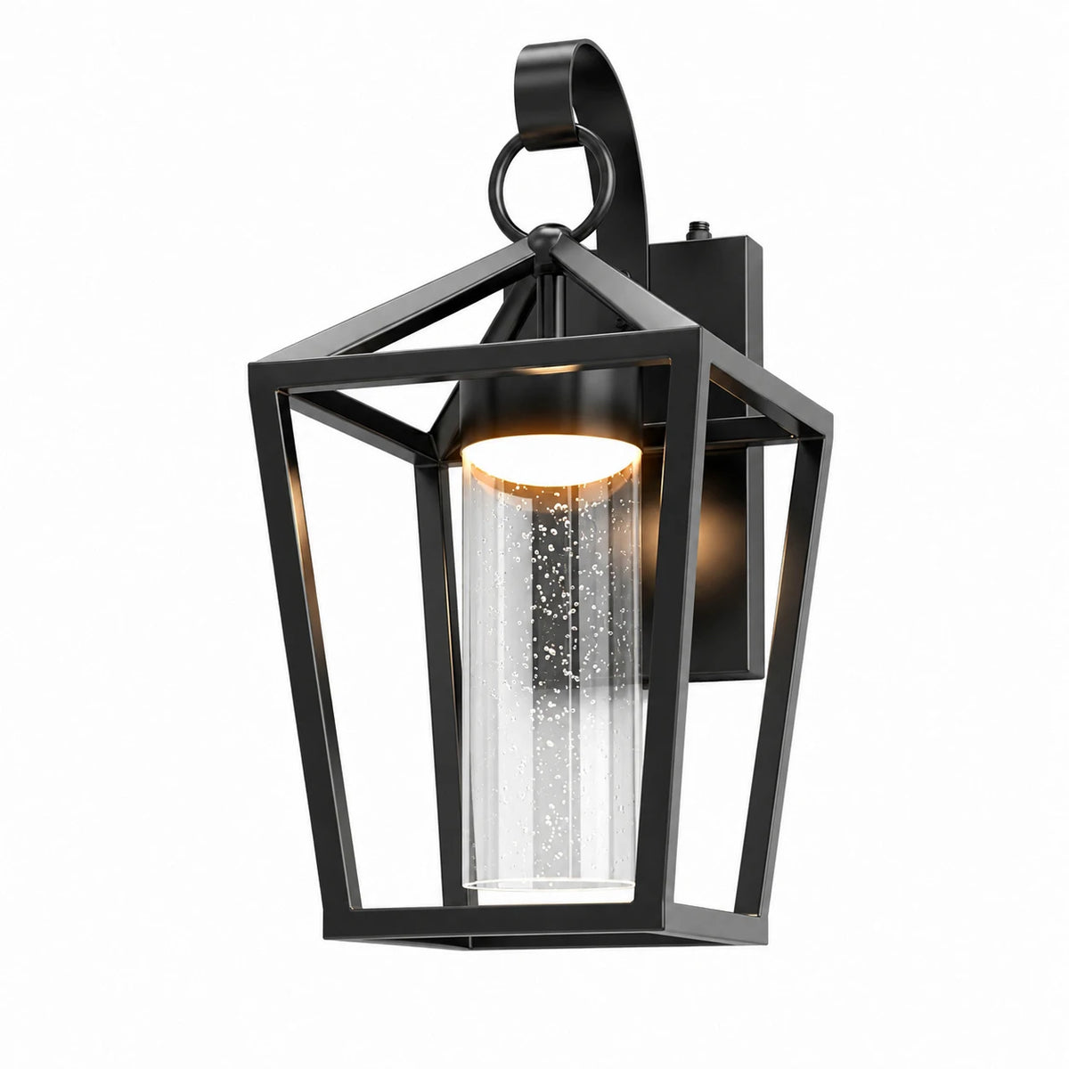 Dimmable Outdoor LED Sconce With Seeded Glass Dusk To Dawn
