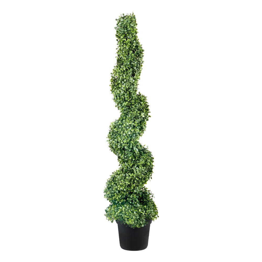 Artificial Boxwood Spiral Topiary Plants With Replacement Leaves