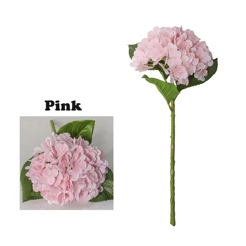 Real Touch Hydrangea Artificial Flowers 3D Printing Latex Large Hydrangea for Home Decoration Bridal Bouquet Wedding