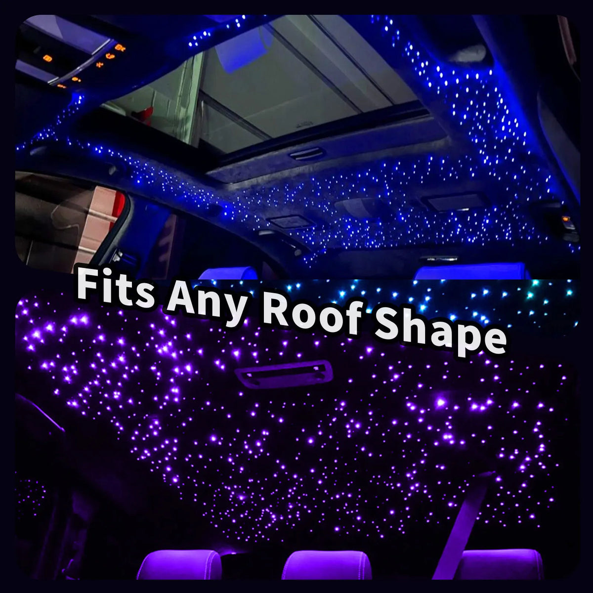 VASTFIRE RGBW Fiber Optic Starlight Headliner Kit With Music Sync Mode