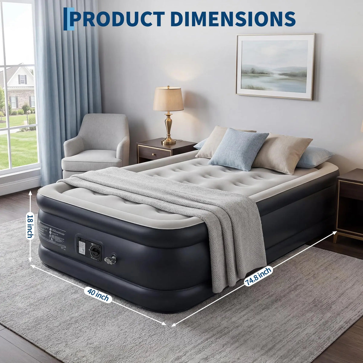 HiMISS Raised Air Mattress With Built In Pump Honeycomb Support