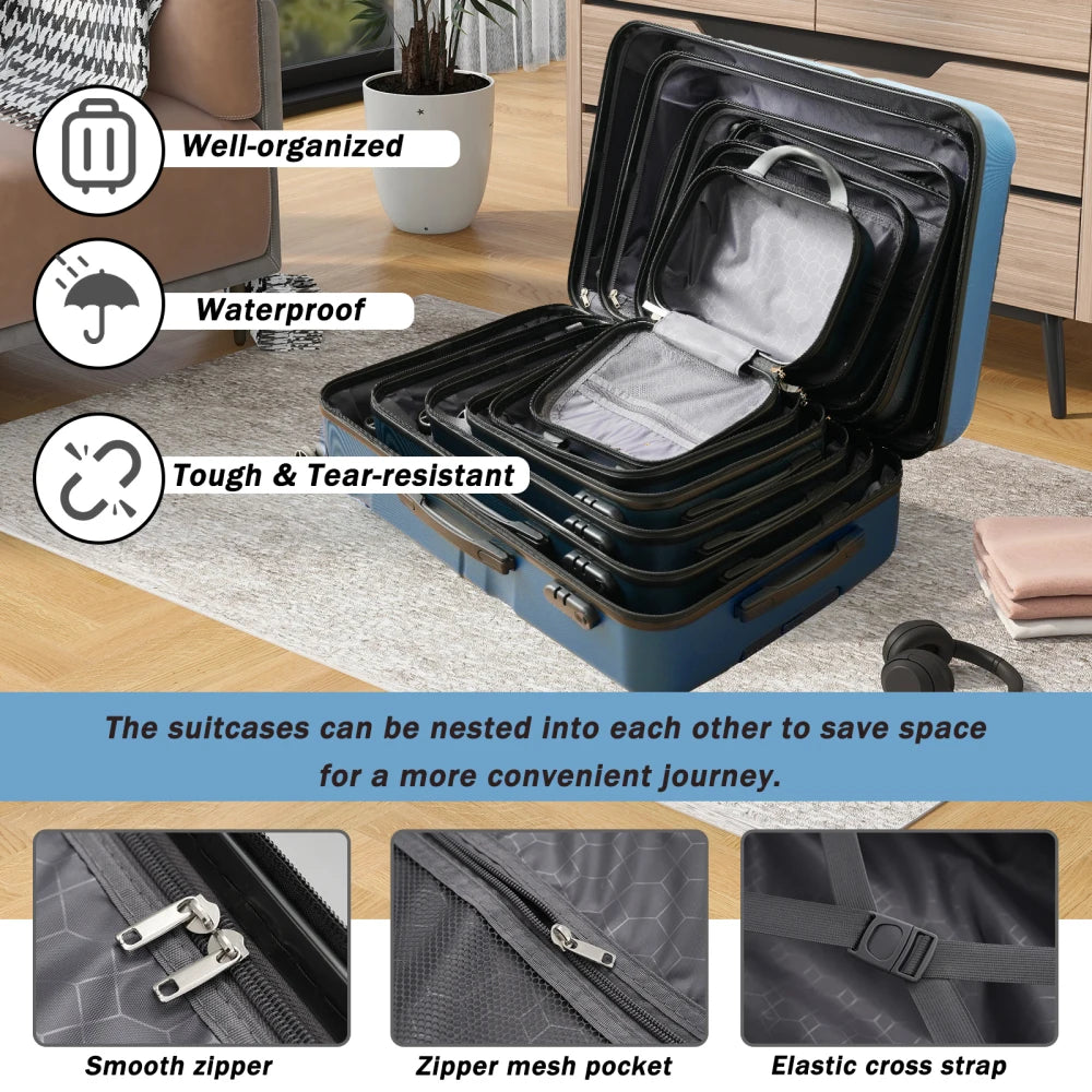 ABS Hardshell Luggage Set With Spinner Wheels For Travel