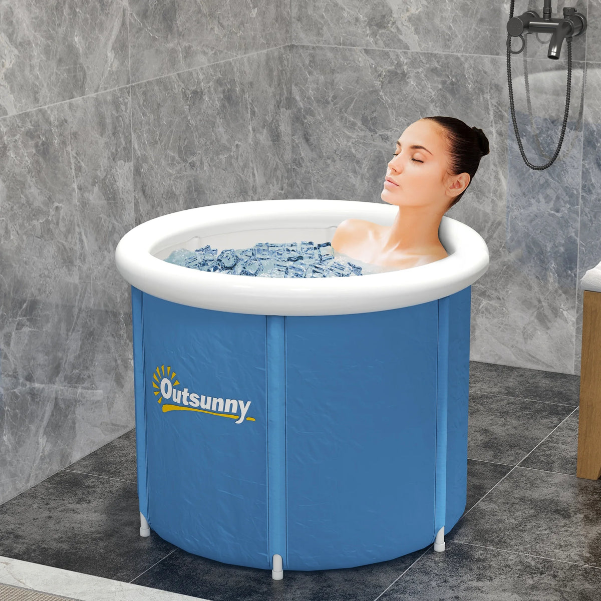 Portable Cold Plunge Tub With Thermo Lid For Athlete Recovery