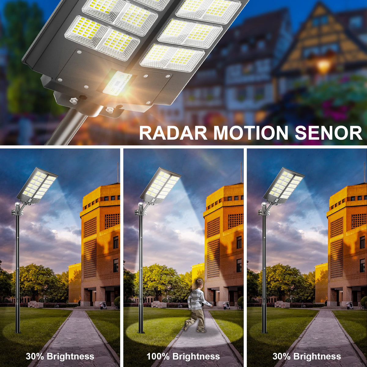 Solar LED Flood Light With Motion Sensor Remote Control