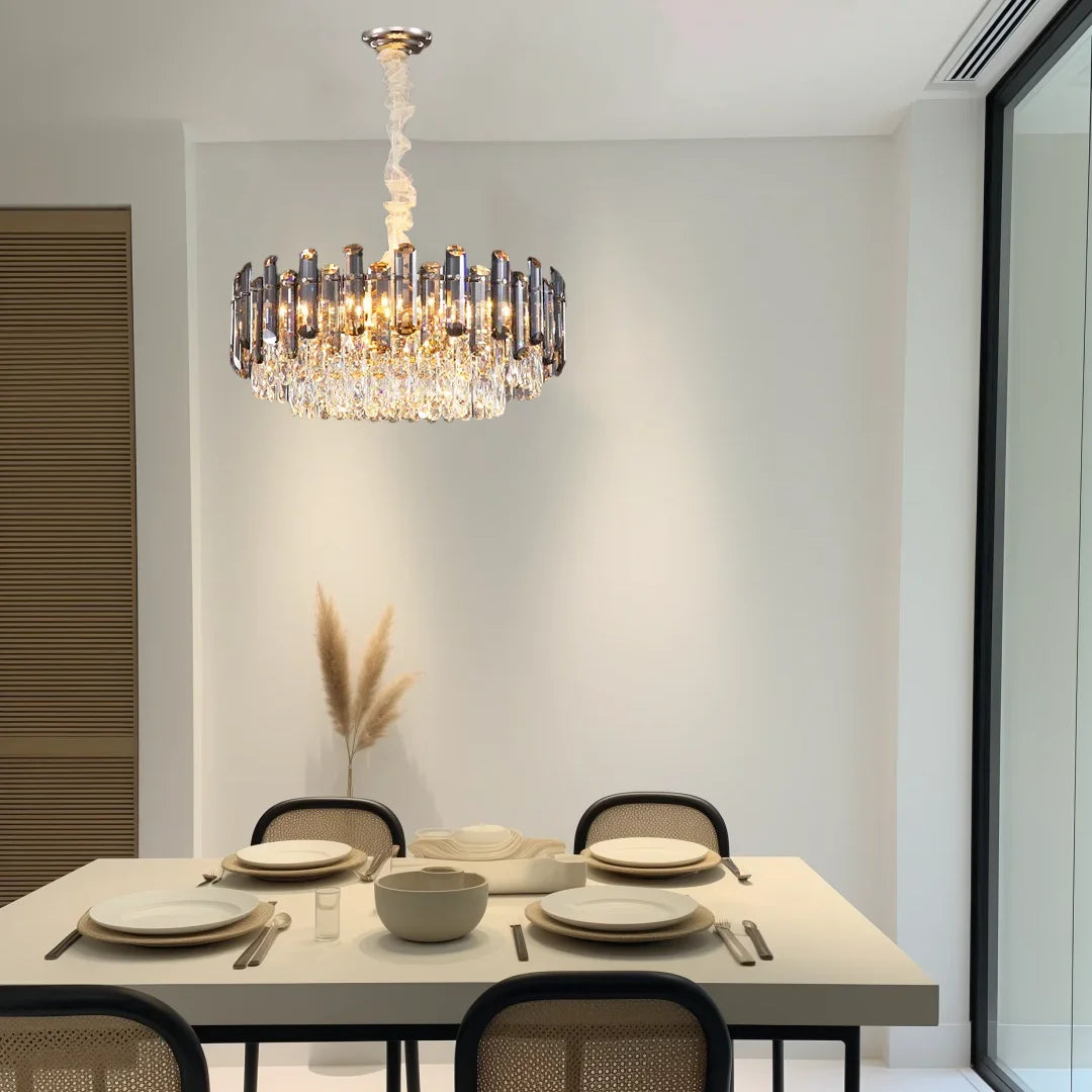 PIBAOGU Modern K9 Crystal Chandelier for Dining and Living Rooms