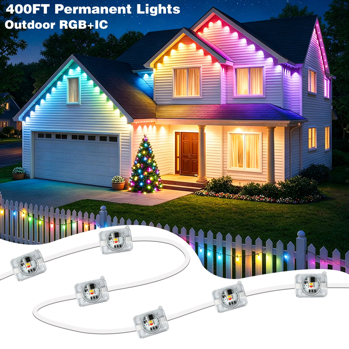 AILBTON Waterproof Permanent Outdoor Lights with App and Music Sync