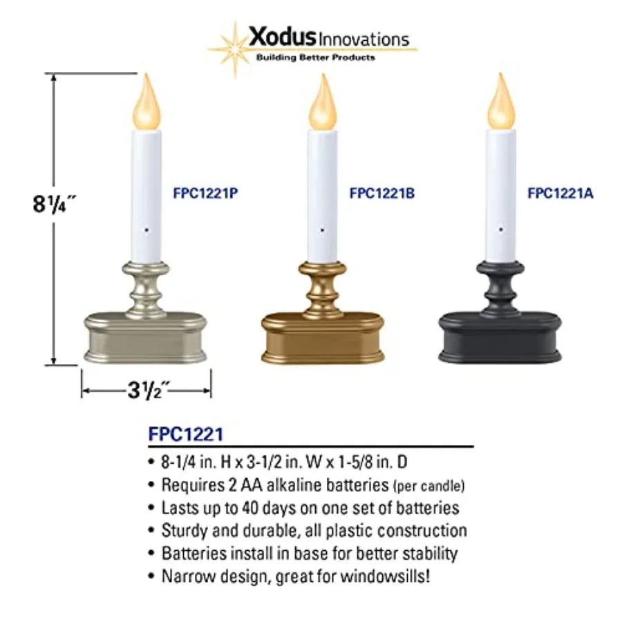 Battery Operated Led Dusk To Dawn Window Candle Set
