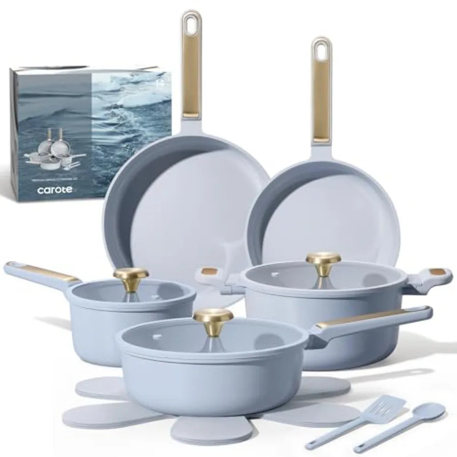 Ceramic Nonstick Cookware Set With Pots And Pans Non-Toxic
